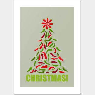 Red and Green Chile Christmas Tree Posters and Art